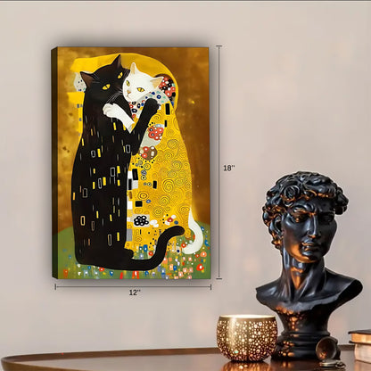 Funny Cat Art - Canvas Wall Art - Abstract Funny Living Room Decor| Liberty Signs #SZ236