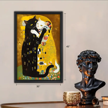 Funny Cat Art - Canvas Wall Art - Abstract Funny Living Room Decor| Liberty Signs #SZ236