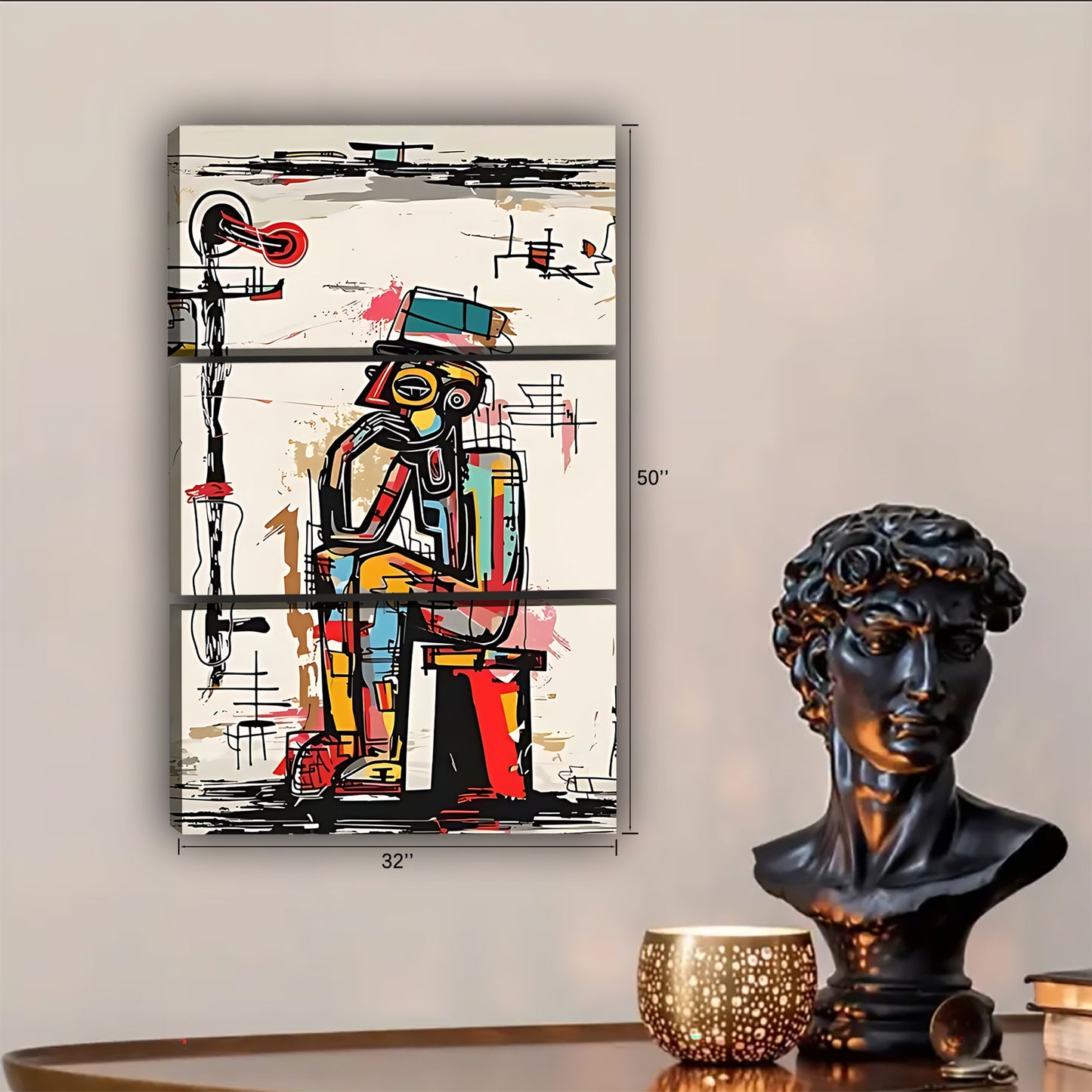 Neutral Abstract Framed Wall Art – Minimalist Line Art for Office or Studio | Liberty Signs #SZ237