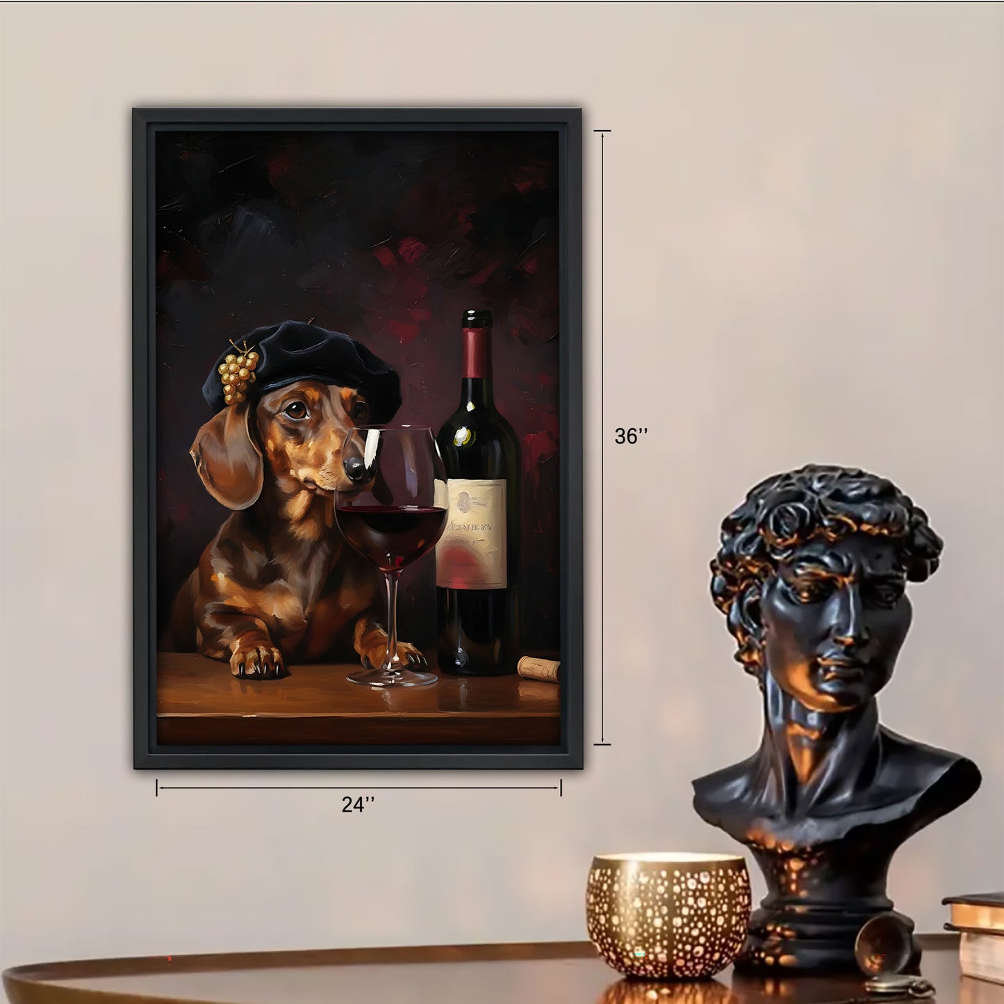 Funny Dog Art - Canvas Wall Art - Abstract Funny Living Room Decor| Liberty Signs #SZ239