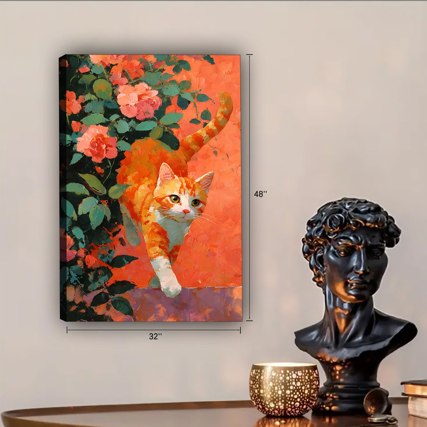 Funny Cat Art - Canvas Wall Art - Abstract Funny Living Room Decor| Liberty Signs #SZ241