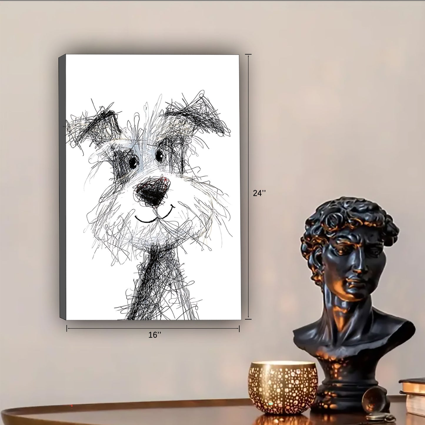 Funny Dog Art - Canvas Wall Art - Abstract Funny Living Room Decor| Liberty Signs #SZ245