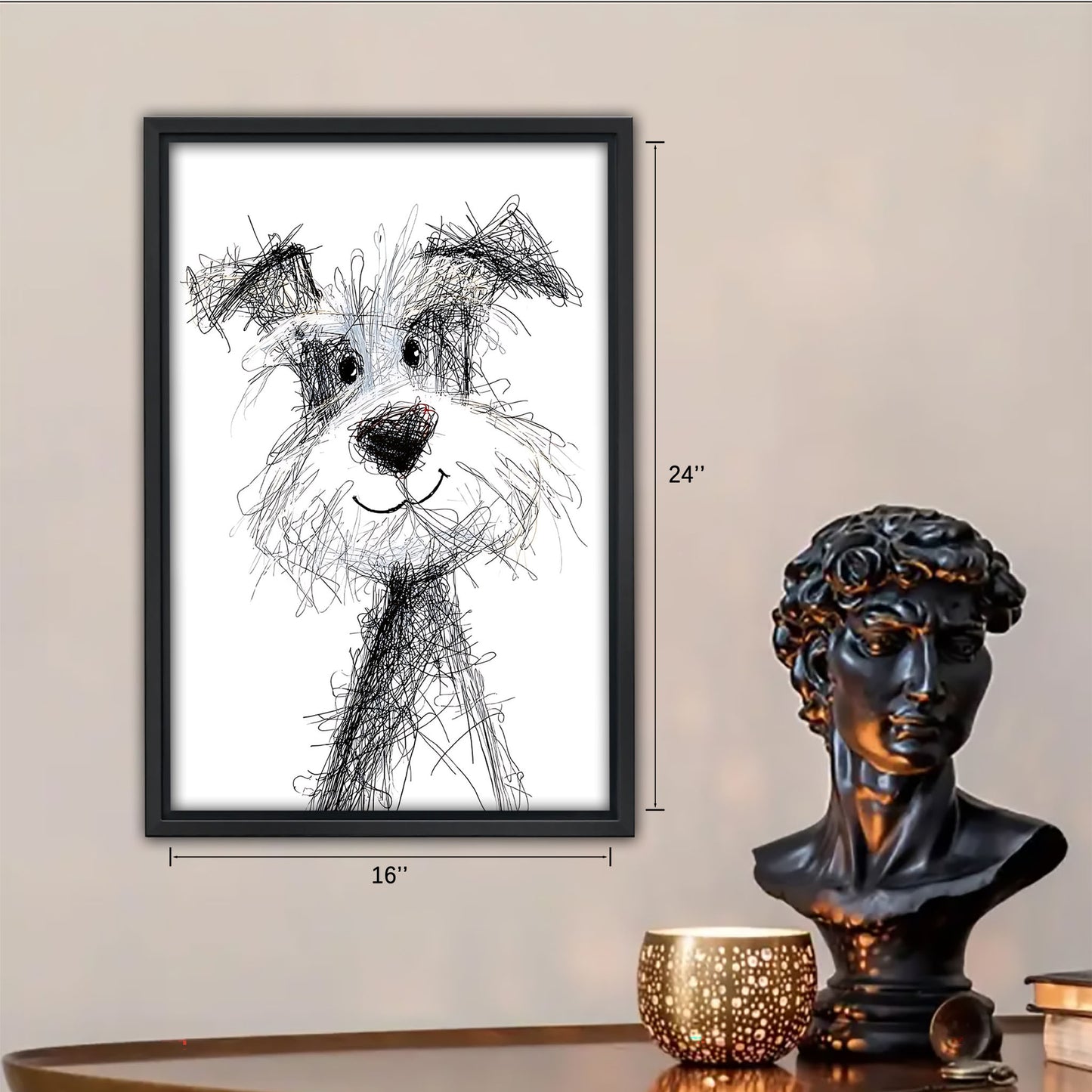 Funny Dog Art - Canvas Wall Art - Abstract Funny Living Room Decor| Liberty Signs #SZ245