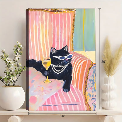 Funny Cat Art - Canvas Wall Art - Abstract Funny Living Room Decor| Liberty Signs #SZ249