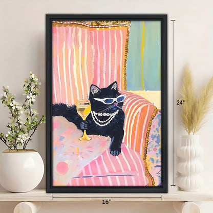 Funny Cat Art - Canvas Wall Art - Abstract Funny Living Room Decor| Liberty Signs #SZ249
