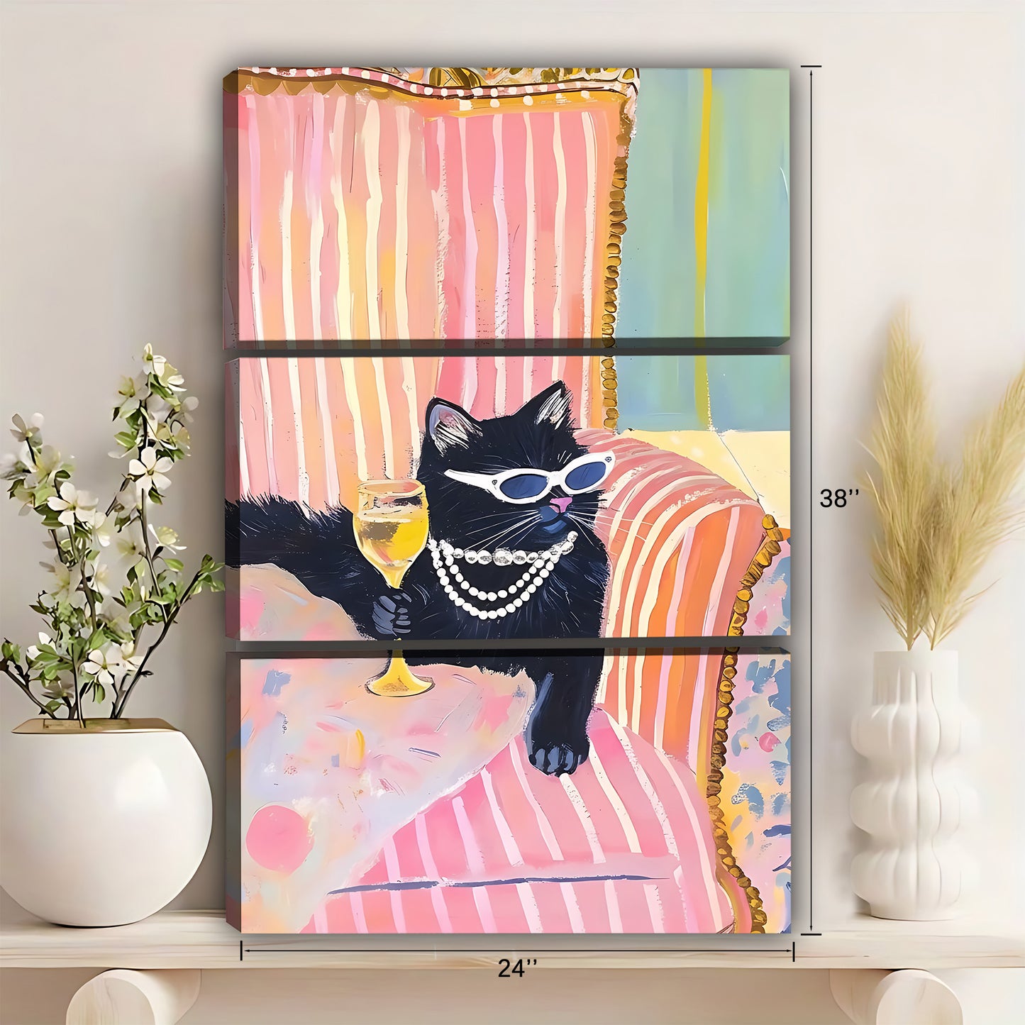 Funny Cat Art - Canvas Wall Art - Abstract Funny Living Room Decor| Liberty Signs #SZ249