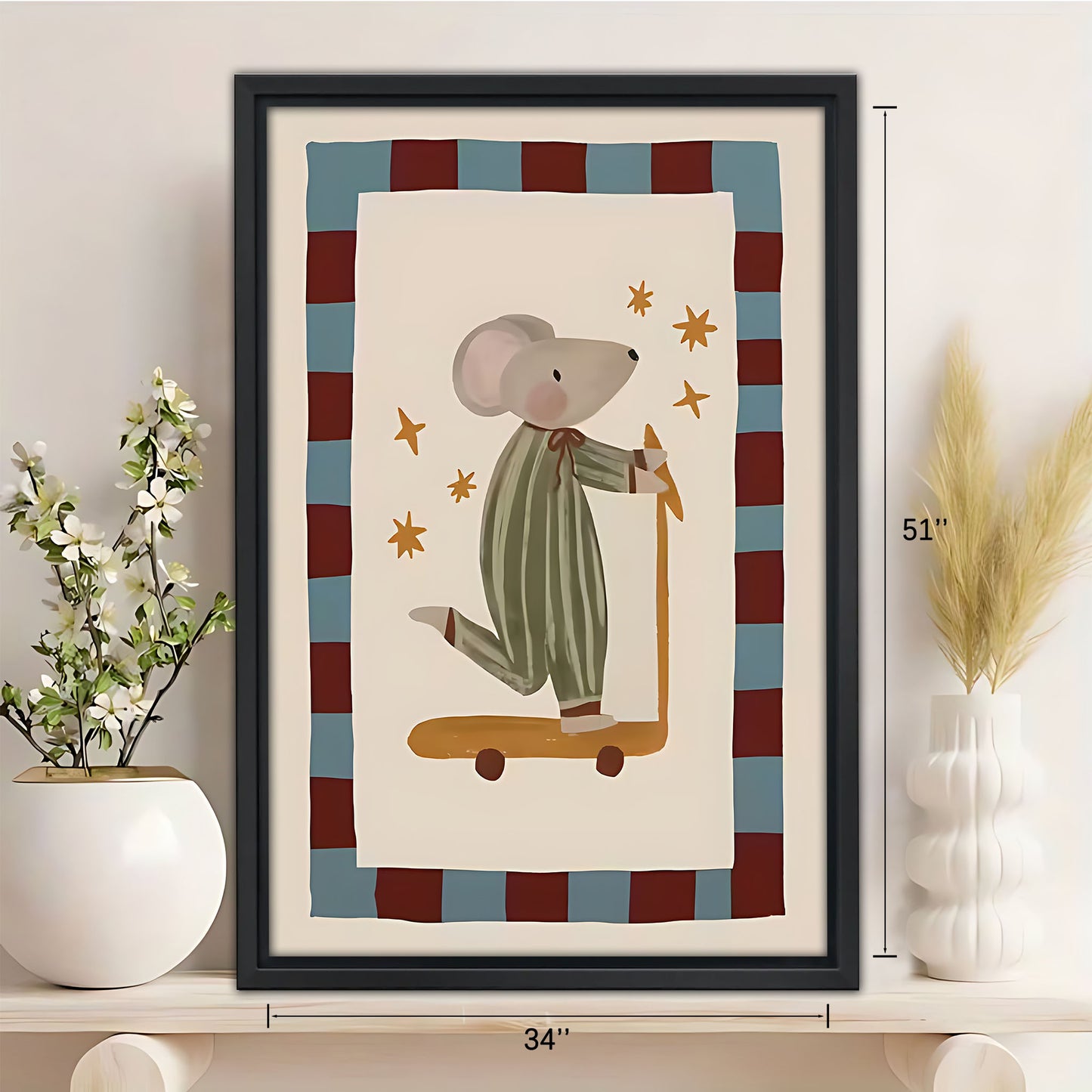 Neutral Abstract Framed Wall Art – Minimalist Line Art for Office or Studio | Liberty Signs #SZ259