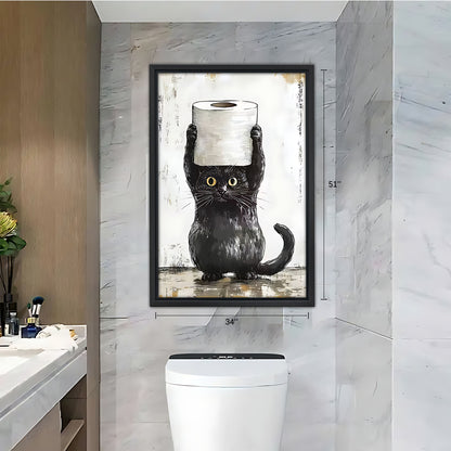 Funny Cat Art - Canvas Wall Art - Abstract Funny Living Room Decor| Liberty Signs #SZ260