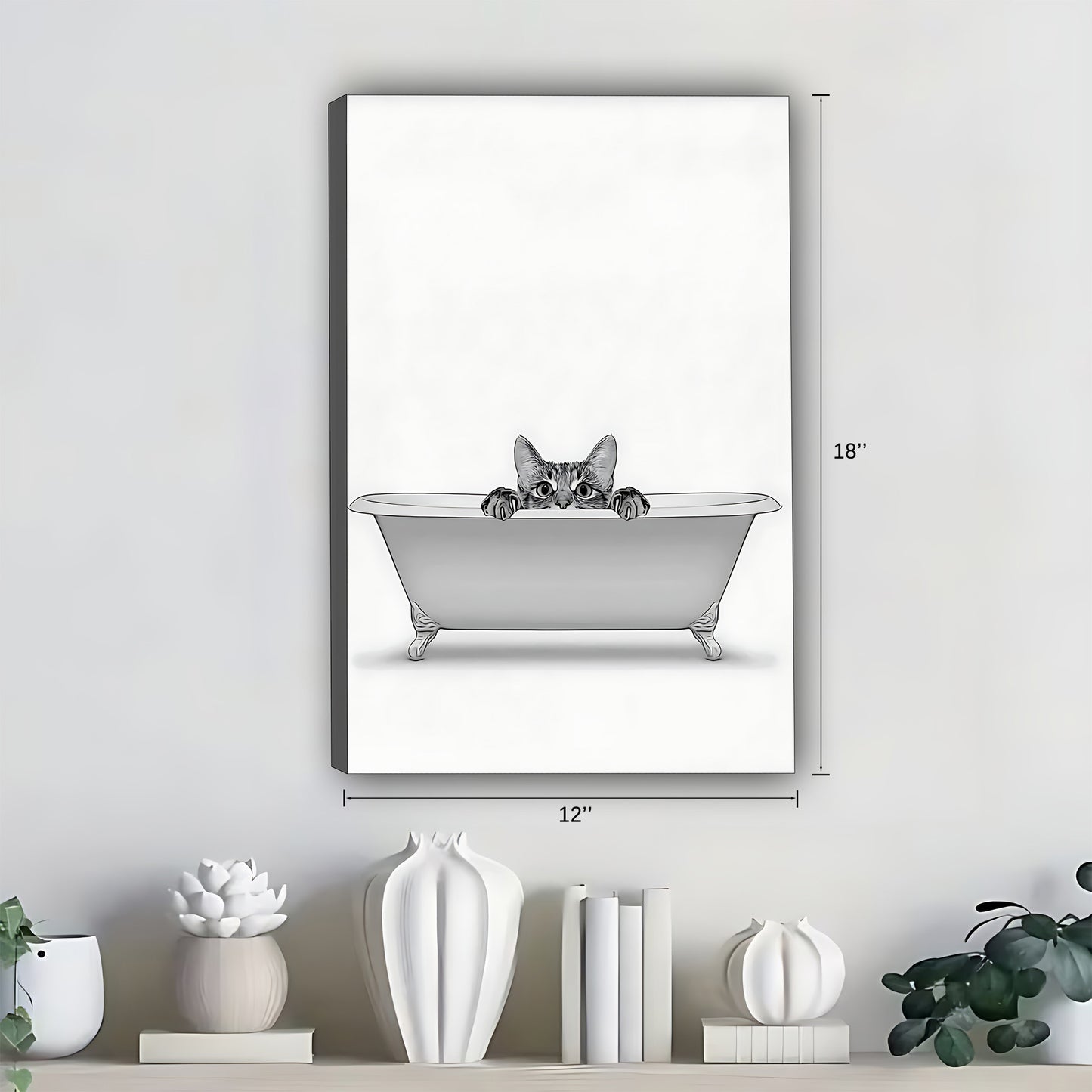 Funny Cat Art - Canvas Wall Art - Abstract Funny Living Room Decor| Liberty Signs #SZ268