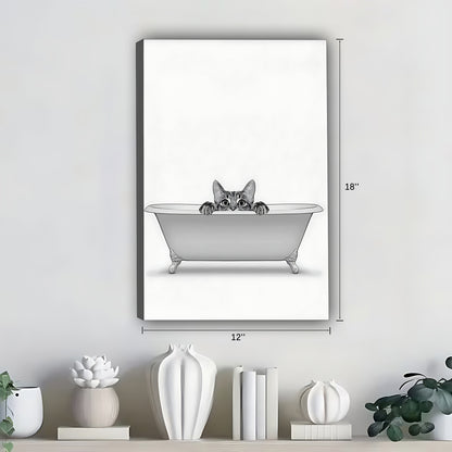 Funny Cat Art - Canvas Wall Art - Abstract Funny Living Room Decor| Liberty Signs #SZ268