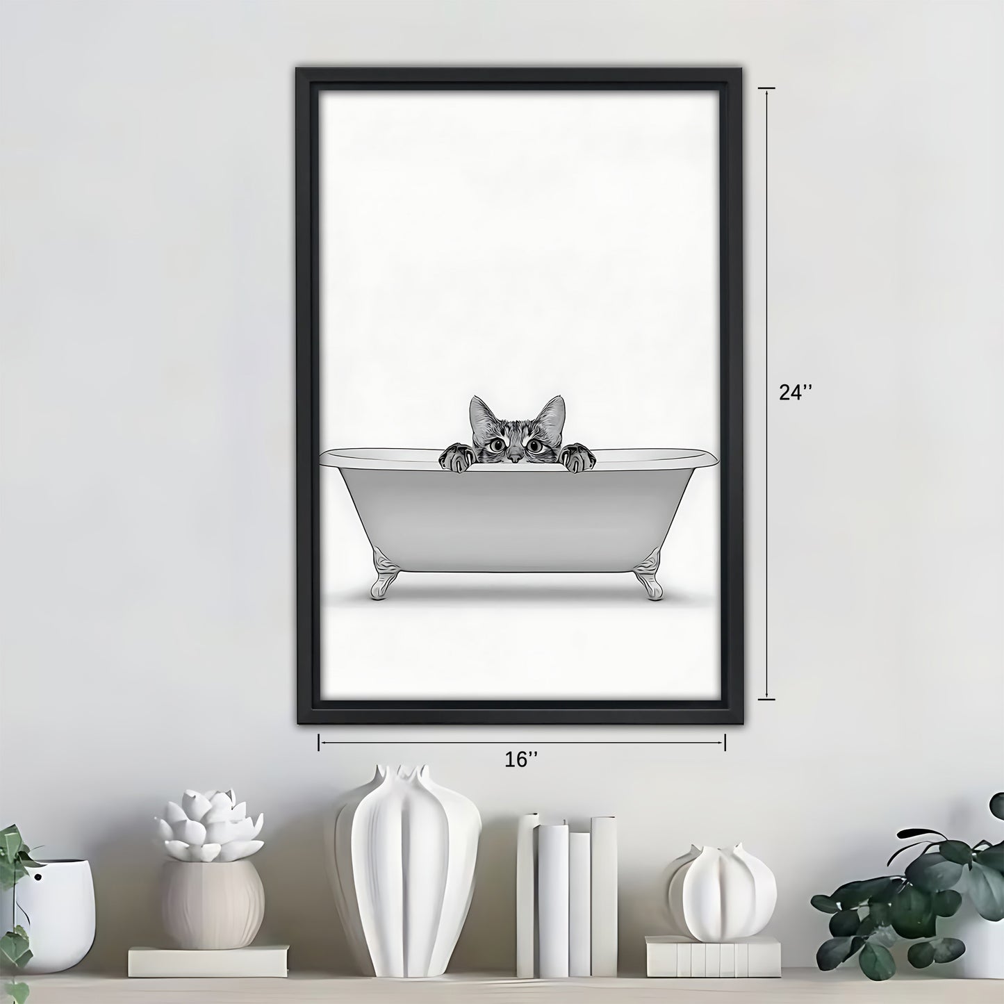 Funny Cat Art - Canvas Wall Art - Abstract Funny Living Room Decor| Liberty Signs #SZ268