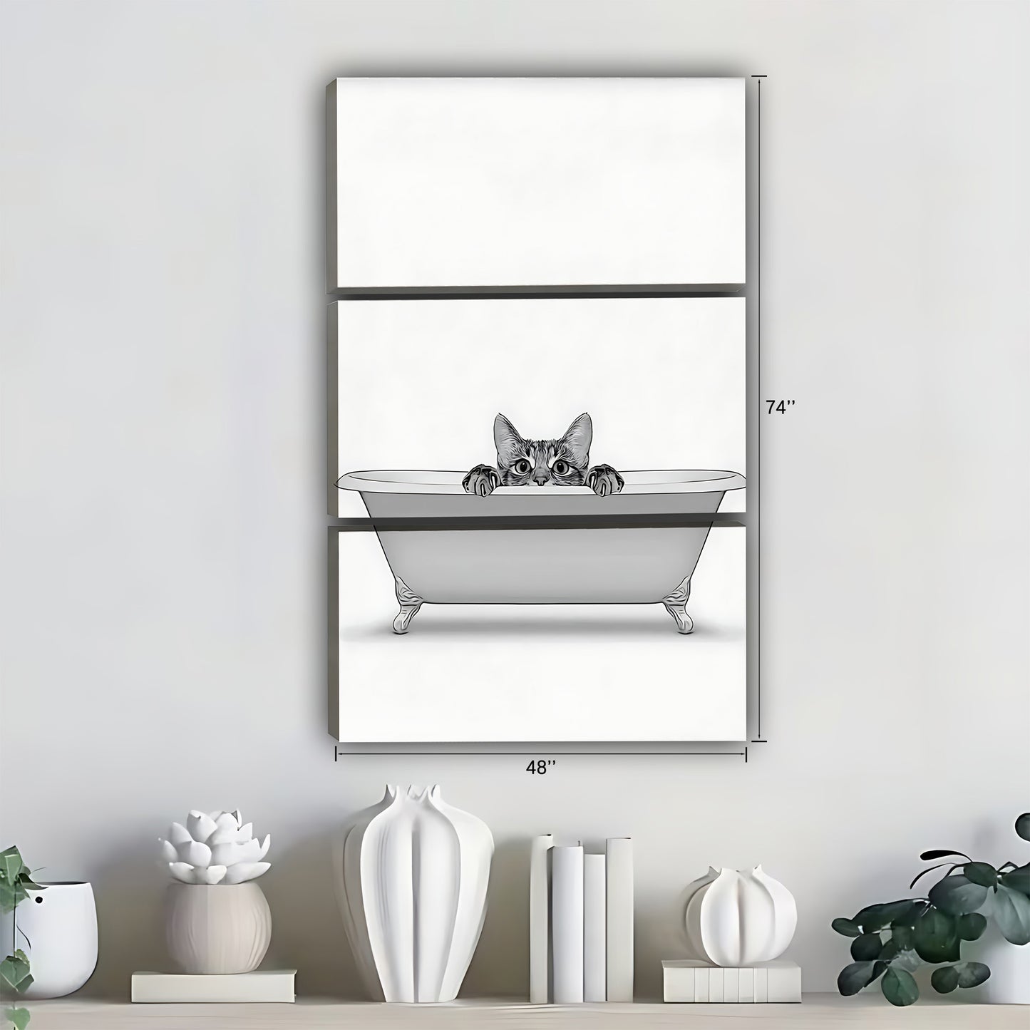 Funny Cat Art - Canvas Wall Art - Abstract Funny Living Room Decor| Liberty Signs #SZ268