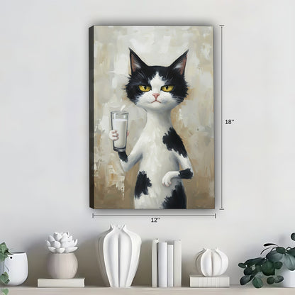 Funny Cat Art - Canvas Wall Art - Abstract Funny Living Room Decor| Liberty Signs #SZ271