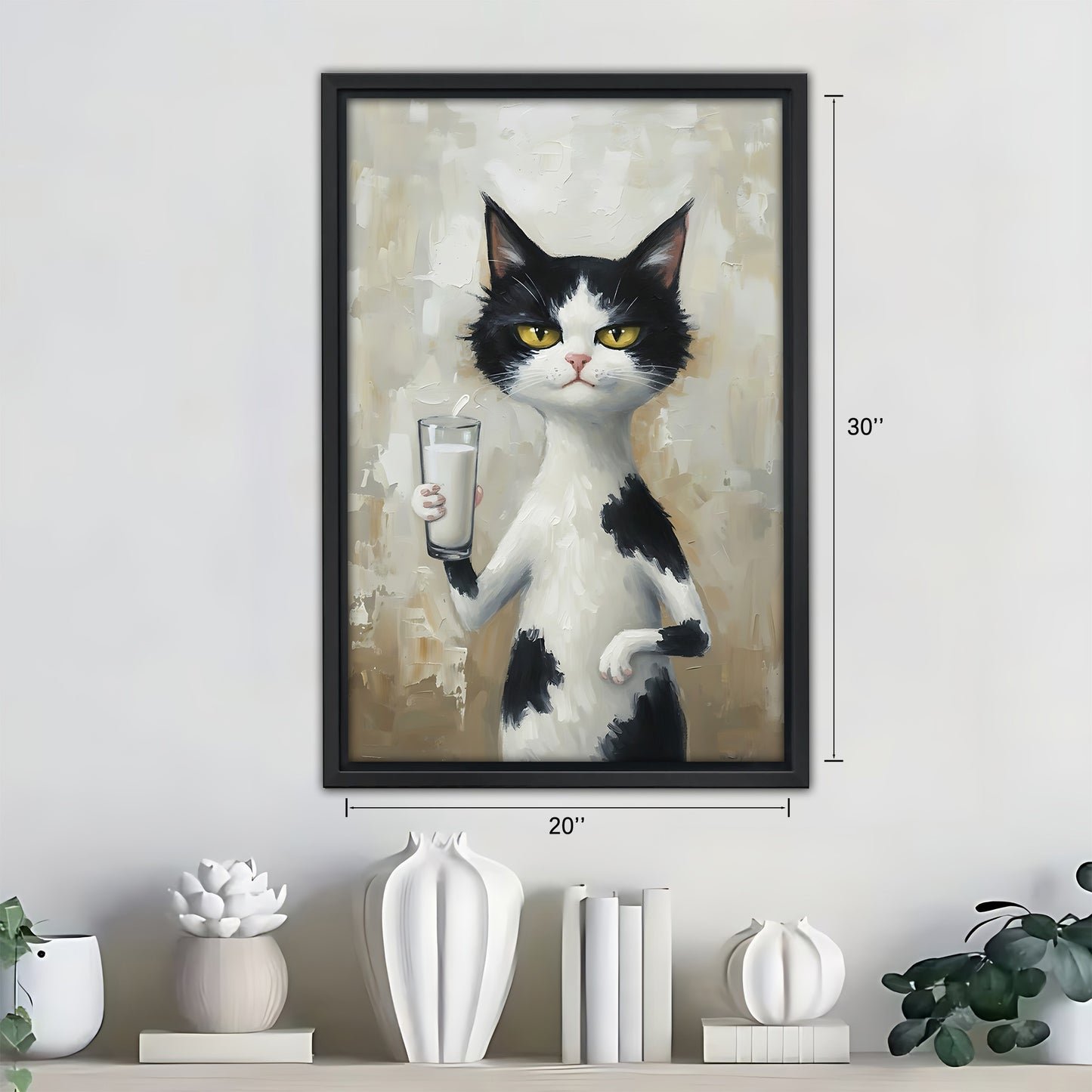 Funny Cat Art - Canvas Wall Art - Abstract Funny Living Room Decor| Liberty Signs #SZ271