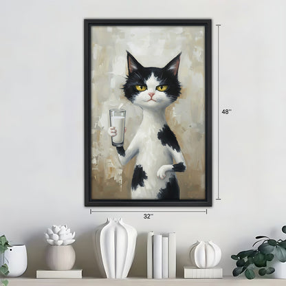 Funny Cat Art - Canvas Wall Art - Abstract Funny Living Room Decor| Liberty Signs #SZ271