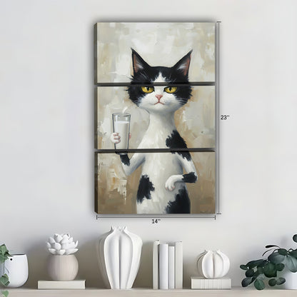 Funny Cat Art - Canvas Wall Art - Abstract Funny Living Room Decor| Liberty Signs #SZ271