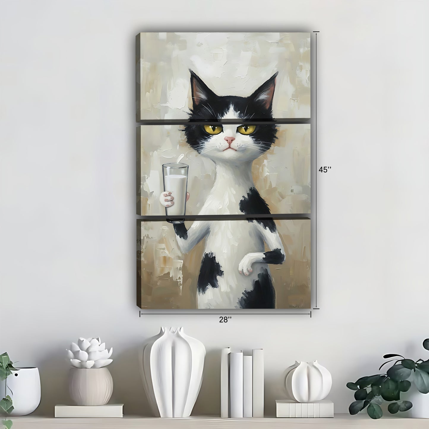 Funny Cat Art - Canvas Wall Art - Abstract Funny Living Room Decor| Liberty Signs #SZ271