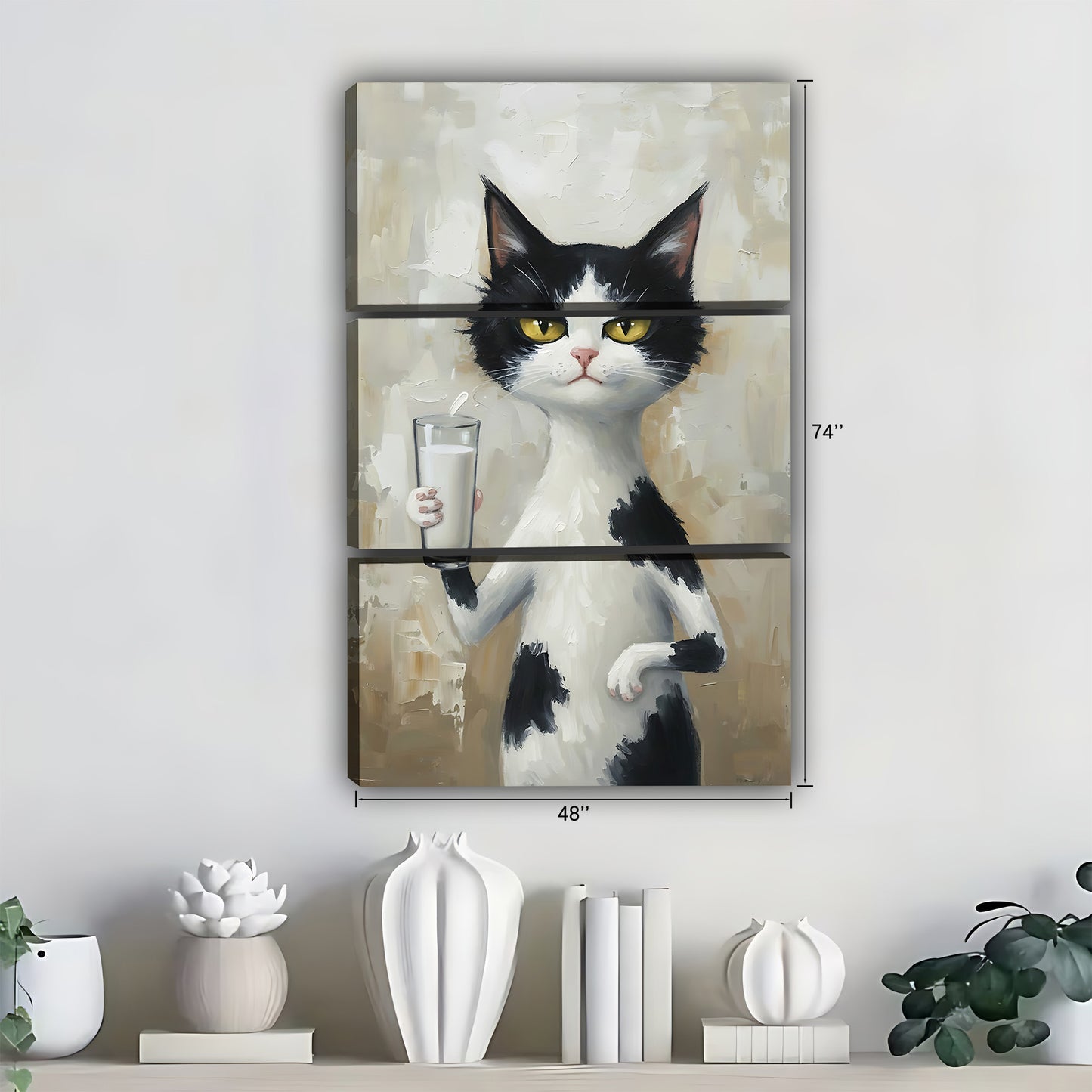 Funny Cat Art - Canvas Wall Art - Abstract Funny Living Room Decor| Liberty Signs #SZ271