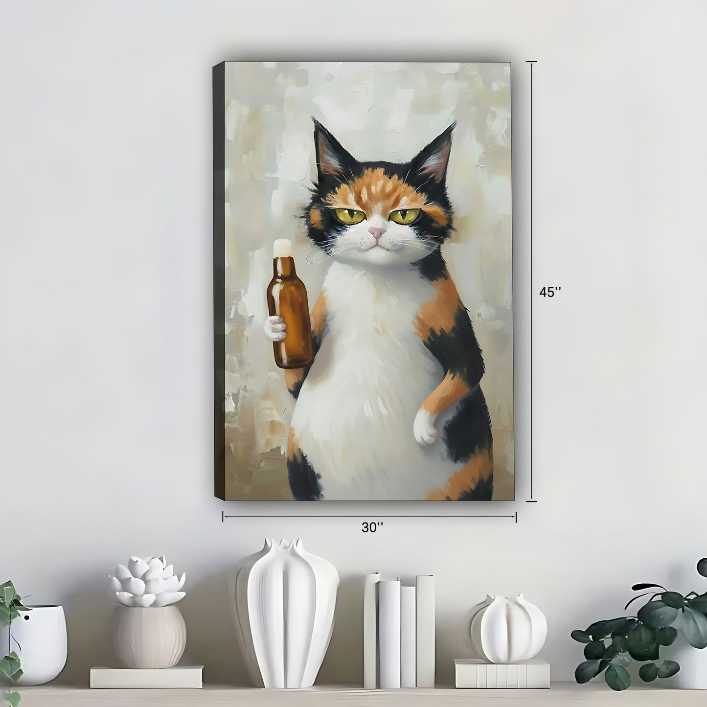 Funny Cat Art - Canvas Wall Art - Abstract Funny Living Room Decor| Liberty Signs #SZ272