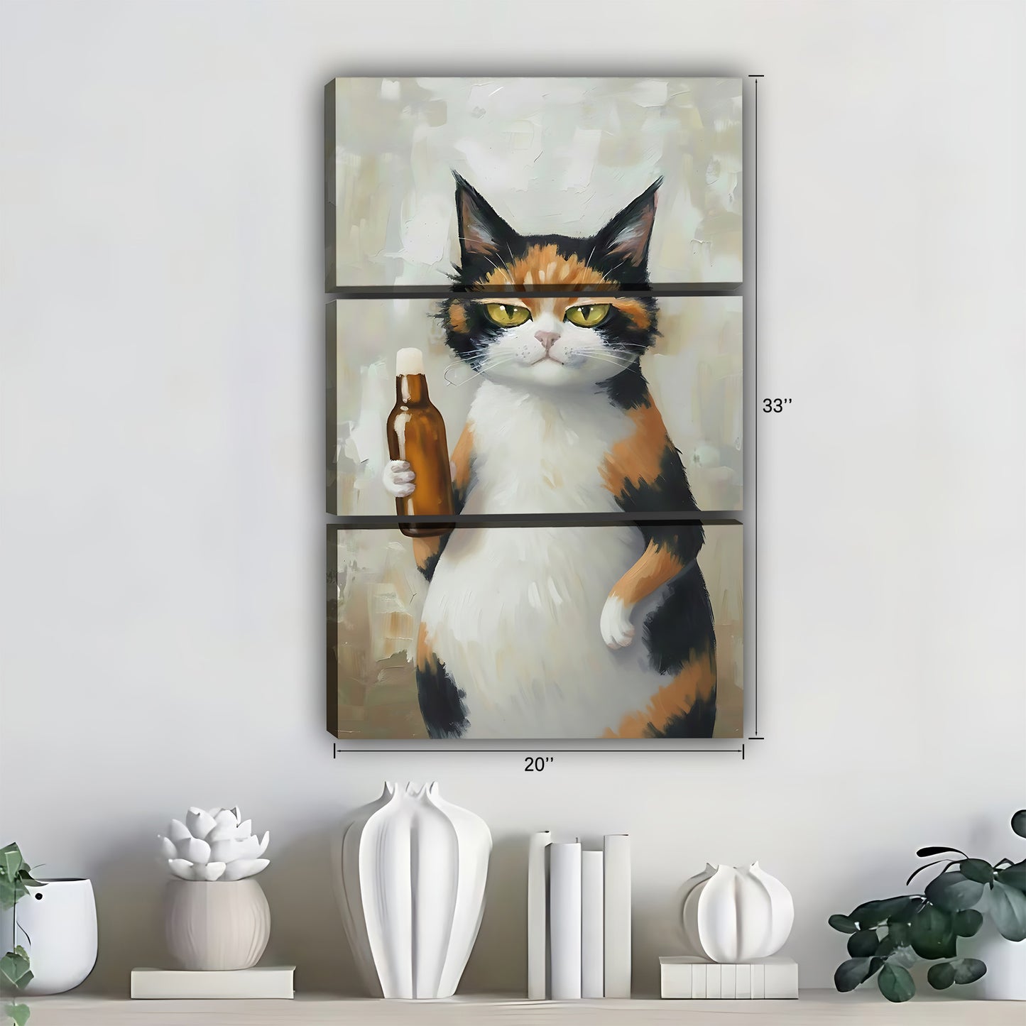 Funny Cat Art - Canvas Wall Art - Abstract Funny Living Room Decor| Liberty Signs #SZ272
