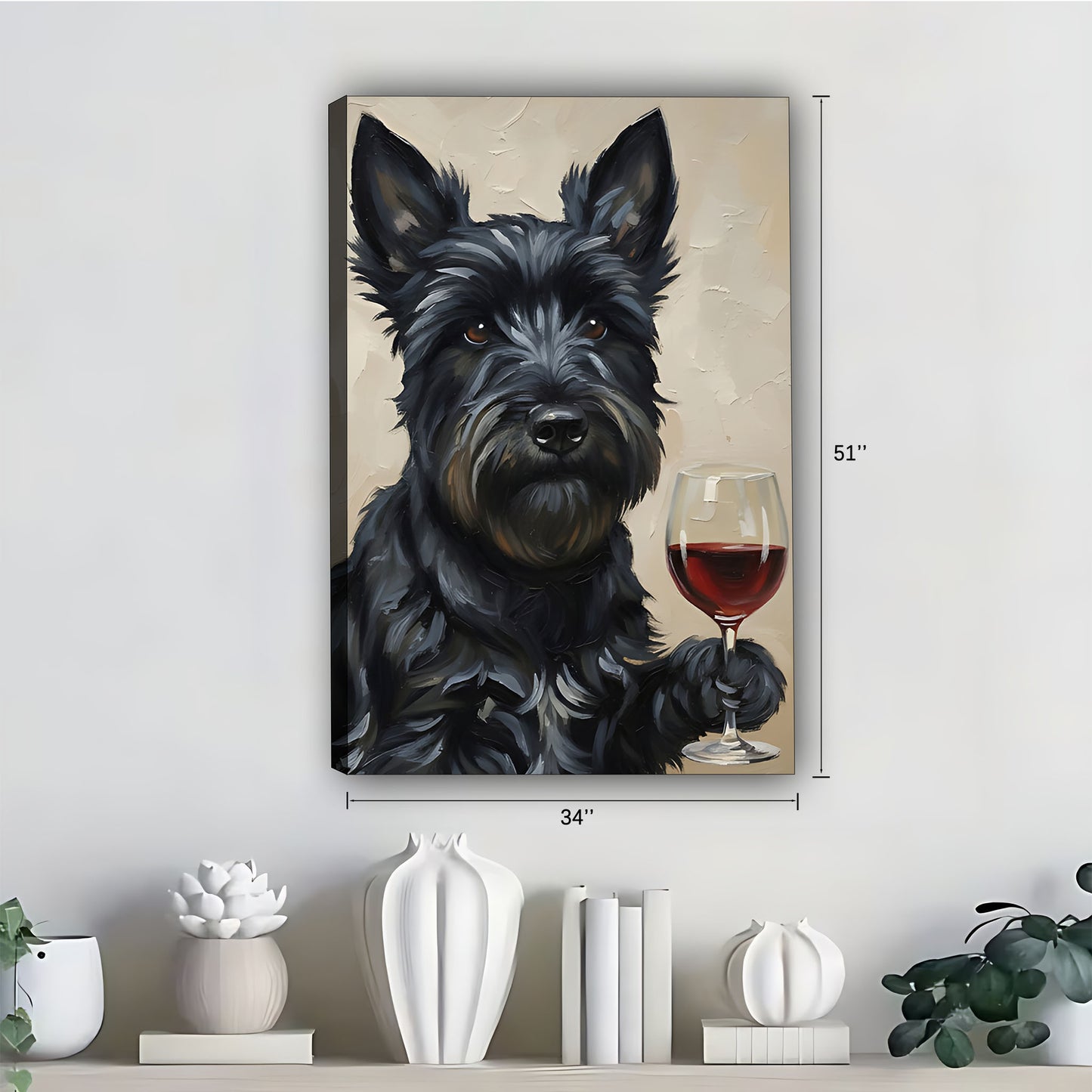 Funny Dog Art - Canvas Wall Art - Abstract Funny Living Room Decor| Liberty Signs #SZ276