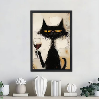 Funny Cat Art - Canvas Wall Art - Abstract Funny Living Room Decor| Liberty Signs #SZ345