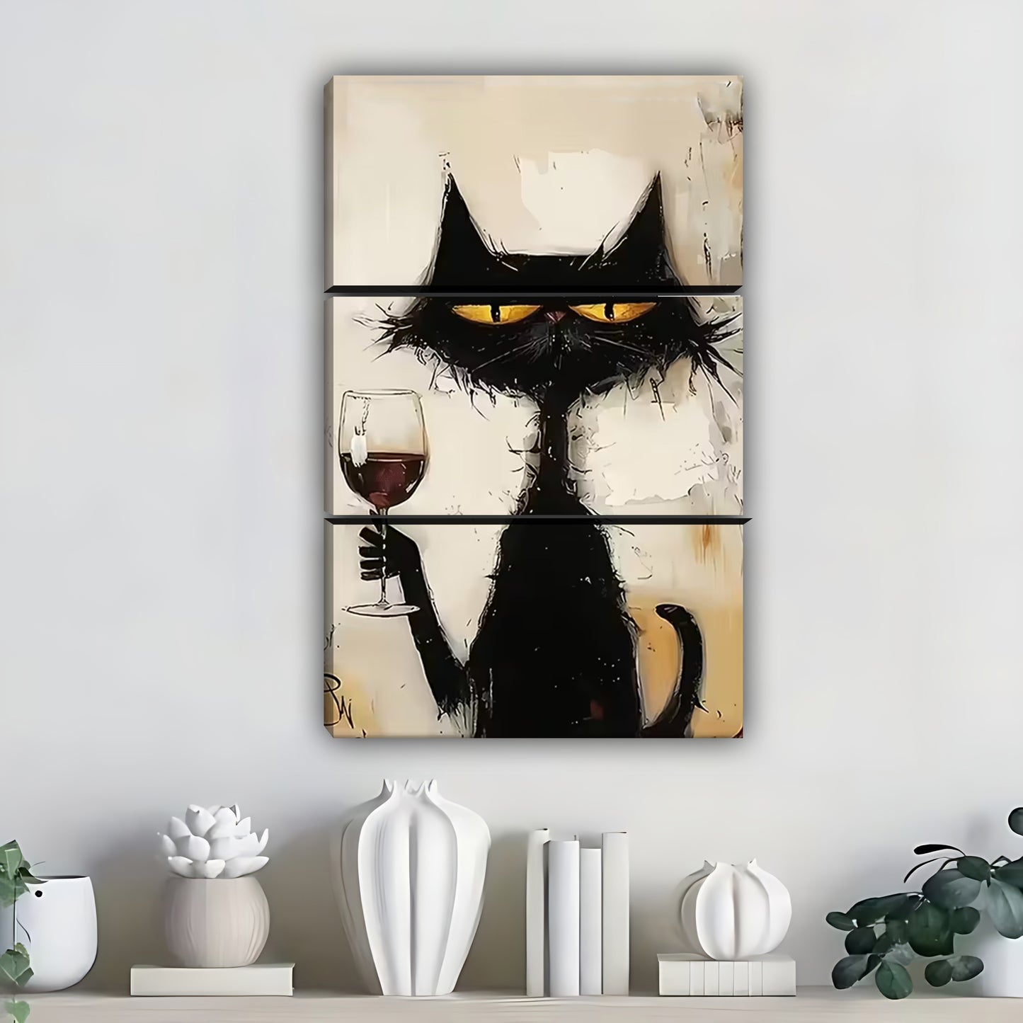 Funny Cat Art - Canvas Wall Art - Abstract Funny Living Room Decor| Liberty Signs #SZ345