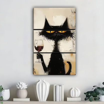 Funny Cat Art - Canvas Wall Art - Abstract Funny Living Room Decor| Liberty Signs #SZ345
