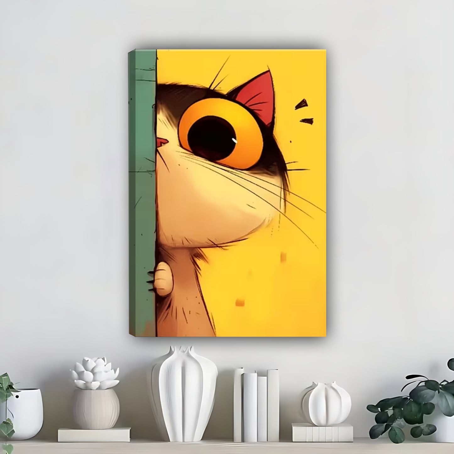 Funny Cat Art - Canvas Wall Art - Abstract Funny Living Room Decor| Liberty Signs #SZ346