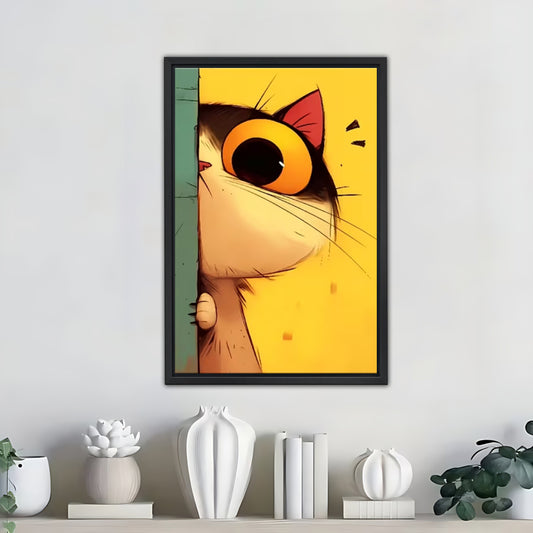 Funny Cat Art - Canvas Wall Art - Abstract Funny Living Room Decor| Liberty Signs #SZ346