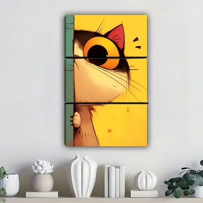 Funny Cat Art - Canvas Wall Art - Abstract Funny Living Room Decor| Liberty Signs #SZ346