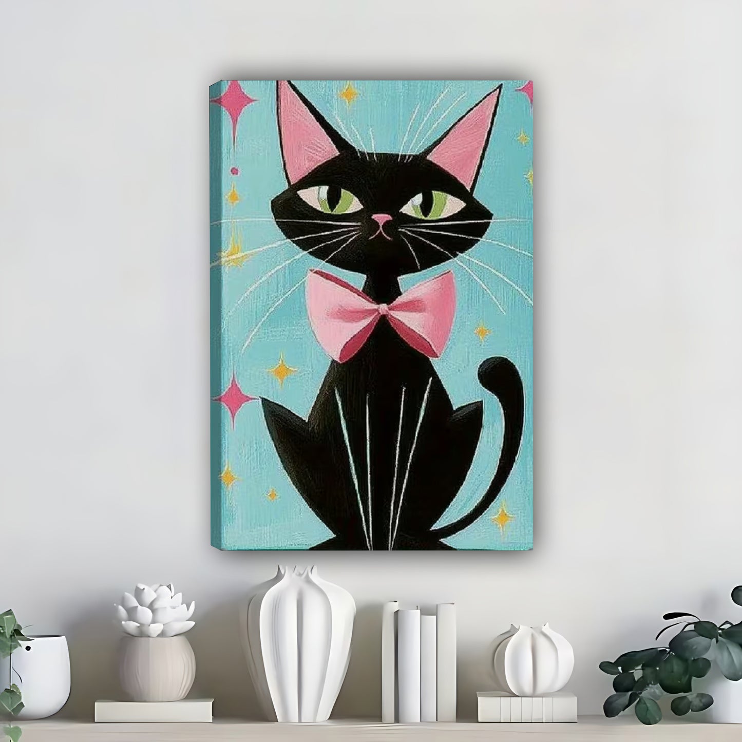 Funny Cat Art - Canvas Wall Art - Abstract Funny Living Room Decor| Liberty Signs #SZ347