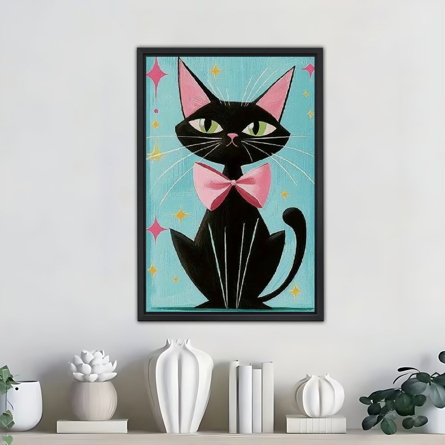 Funny Cat Art - Canvas Wall Art - Abstract Funny Living Room Decor| Liberty Signs #SZ347