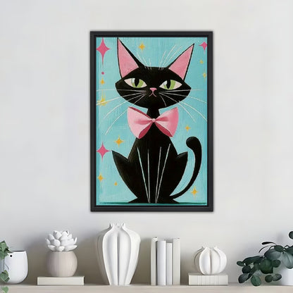 Funny Cat Art - Canvas Wall Art - Abstract Funny Living Room Decor| Liberty Signs #SZ347
