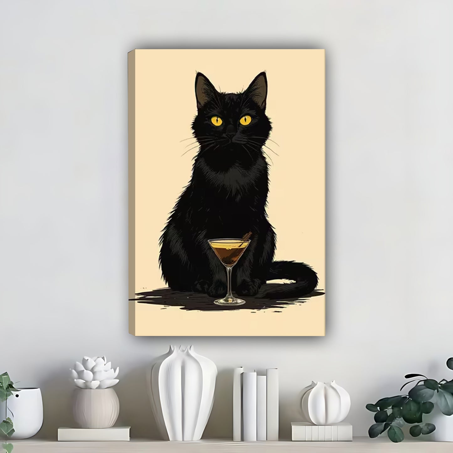 Funny Cat Art - Canvas Wall Art - Abstract Funny Living Room Decor| Liberty Signs #SZ348