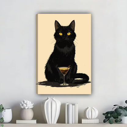 Funny Cat Art - Canvas Wall Art - Abstract Funny Living Room Decor| Liberty Signs #SZ348