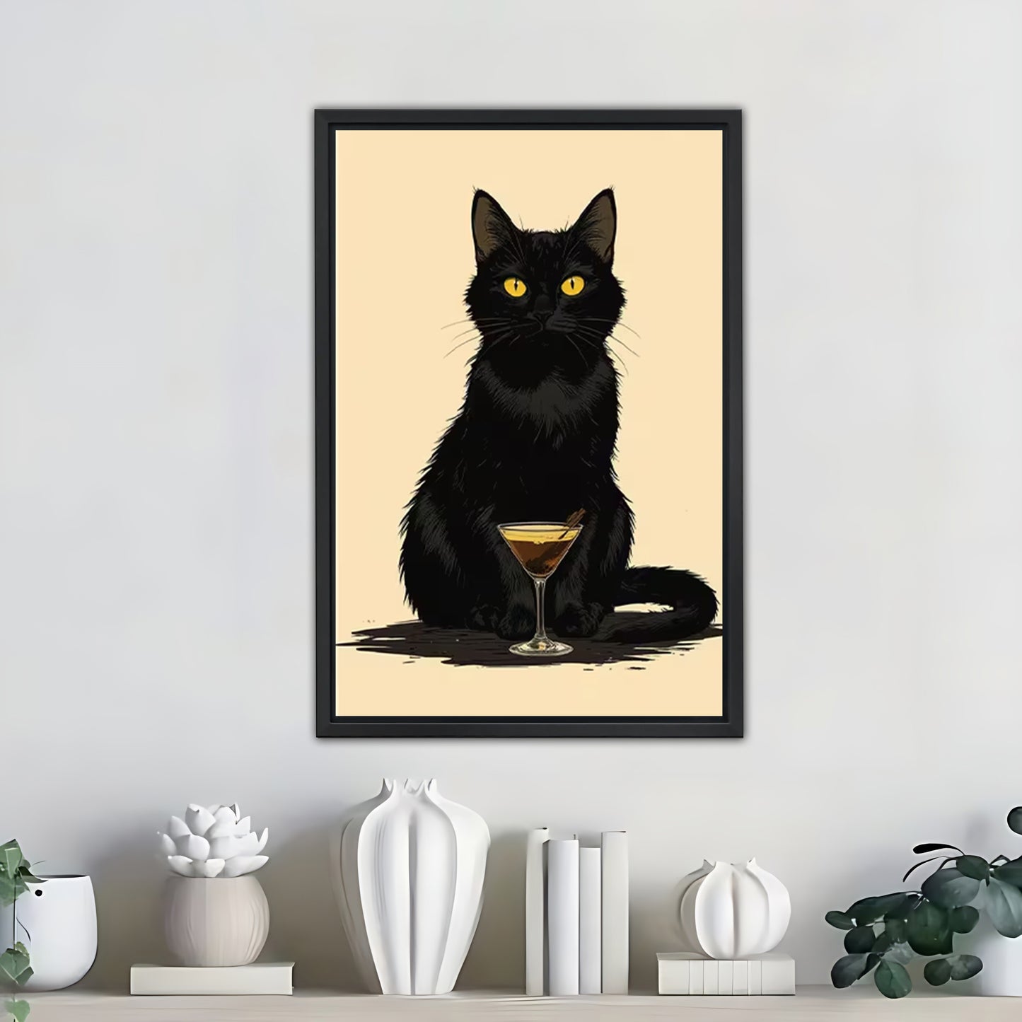 Funny Cat Art - Canvas Wall Art - Abstract Funny Living Room Decor| Liberty Signs #SZ348