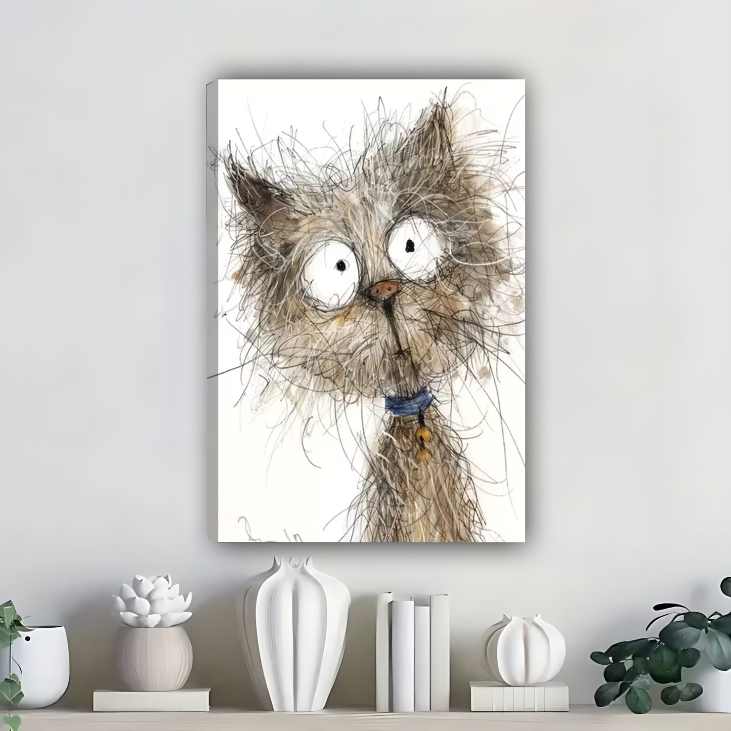 Funny Cat Art - Canvas Wall Art - Abstract Funny Living Room Decor| Liberty Signs #SZ354