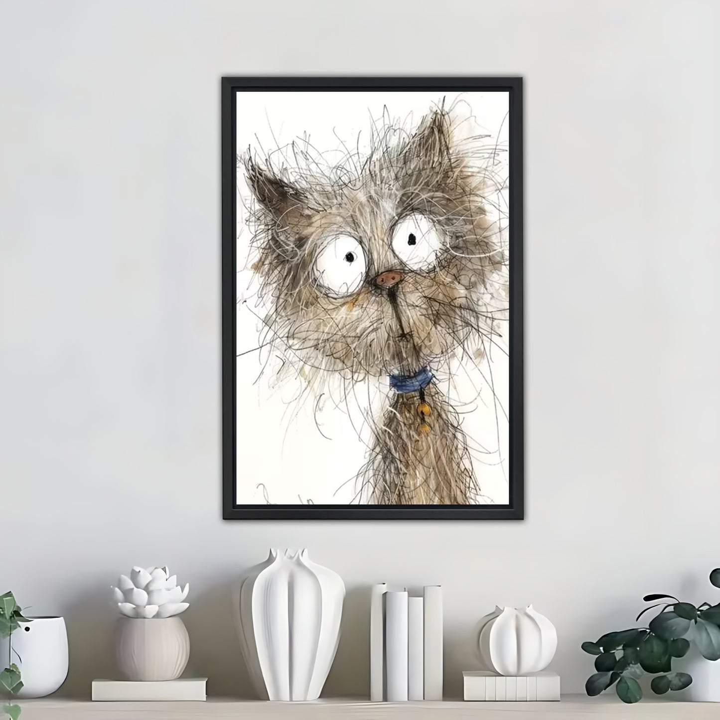 Funny Cat Art - Canvas Wall Art - Abstract Funny Living Room Decor| Liberty Signs #SZ354
