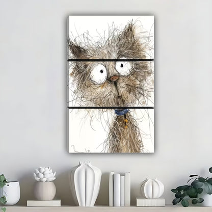 Funny Cat Art - Canvas Wall Art - Abstract Funny Living Room Decor| Liberty Signs #SZ354