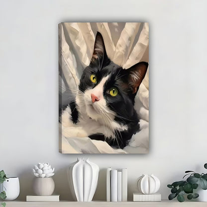 Funny Cat Art - Canvas Wall Art - Abstract Funny Living Room Decor| Liberty Signs #SZ355