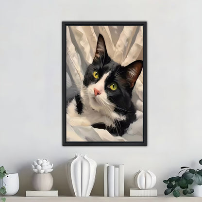 Funny Cat Art - Canvas Wall Art - Abstract Funny Living Room Decor| Liberty Signs #SZ355