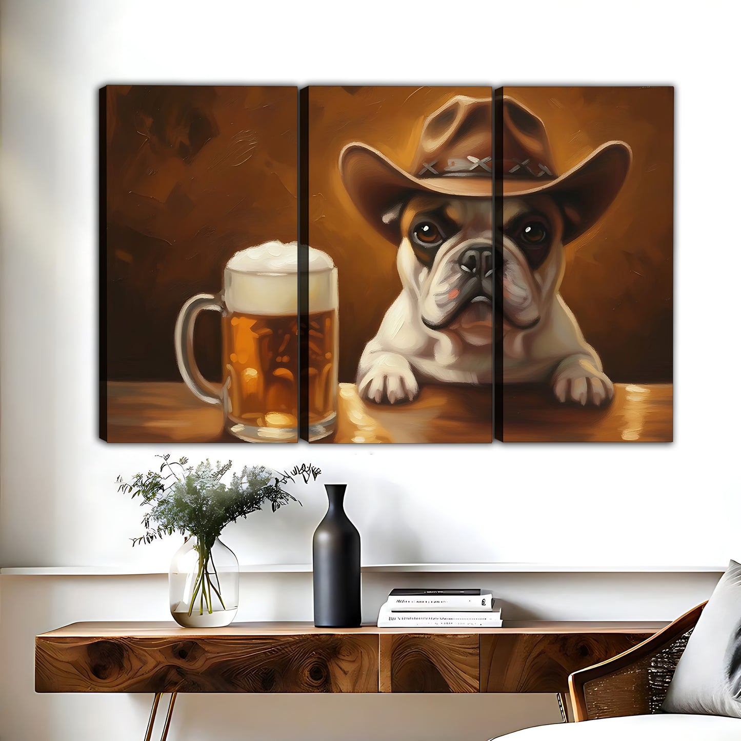 Funny Dog Art - Canvas Wall Art - Abstract Funny Living Room Decor| Liberty Signs #HZ081