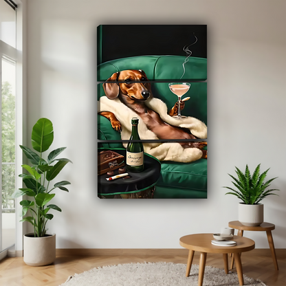 Funny Dog Art - Canvas Wall Art - Abstract Funny Living Room Decor| Liberty Signs #SZ157