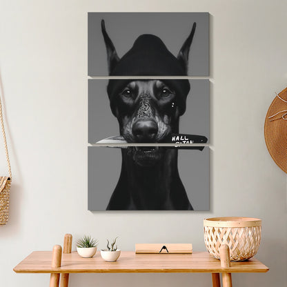 Funny Puppy Art - Canvas Wall Art - Abstract Funny Living Room Decor| Liberty Signs  #SZ013