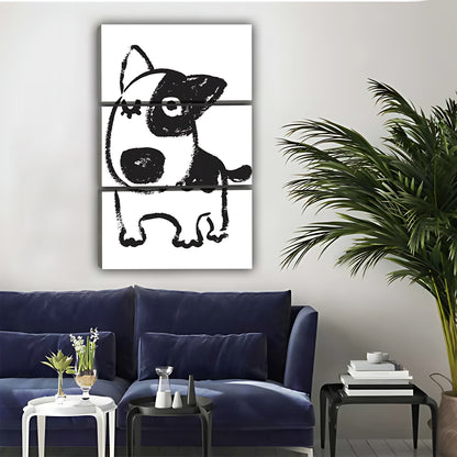 Funny Puppy Art - Canvas Wall Art - Abstract Funny Living Room Decor| Liberty Signs #SZ026