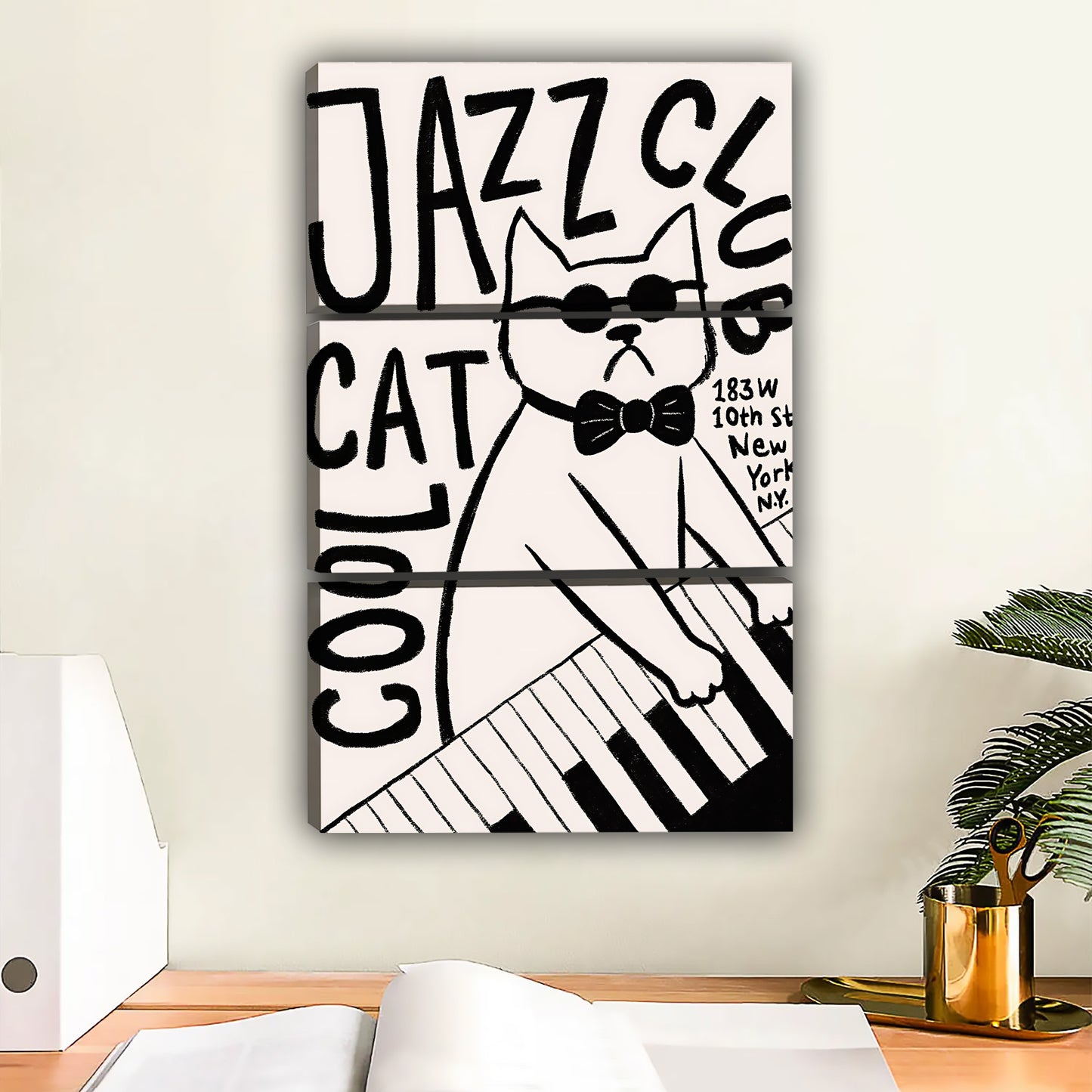 Funny Cat Art - Canvas Wall Art - Abstract Funny Living Room Decor| Liberty Signs #SZ111