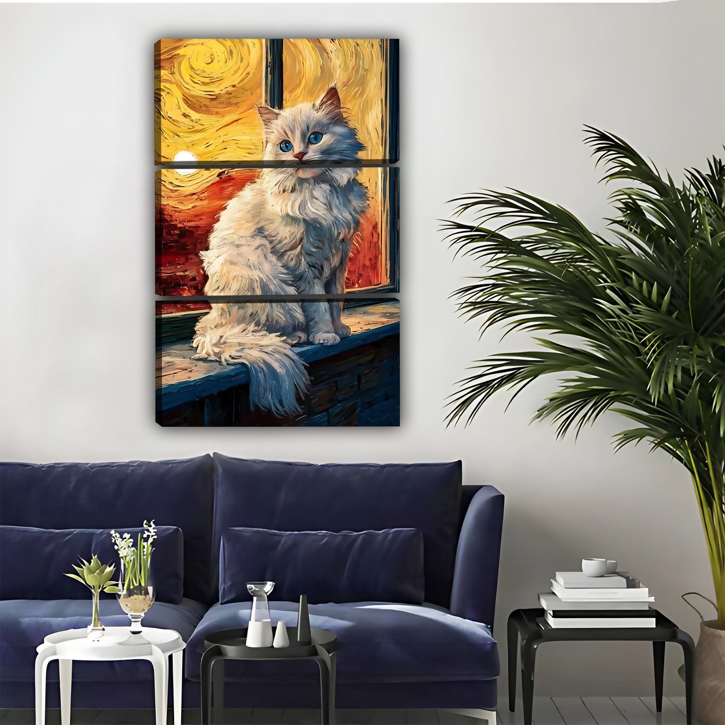 Funny Cat Art - Canvas Wall Art - Abstract Funny Living Room Decor| Liberty Signs #SZ046