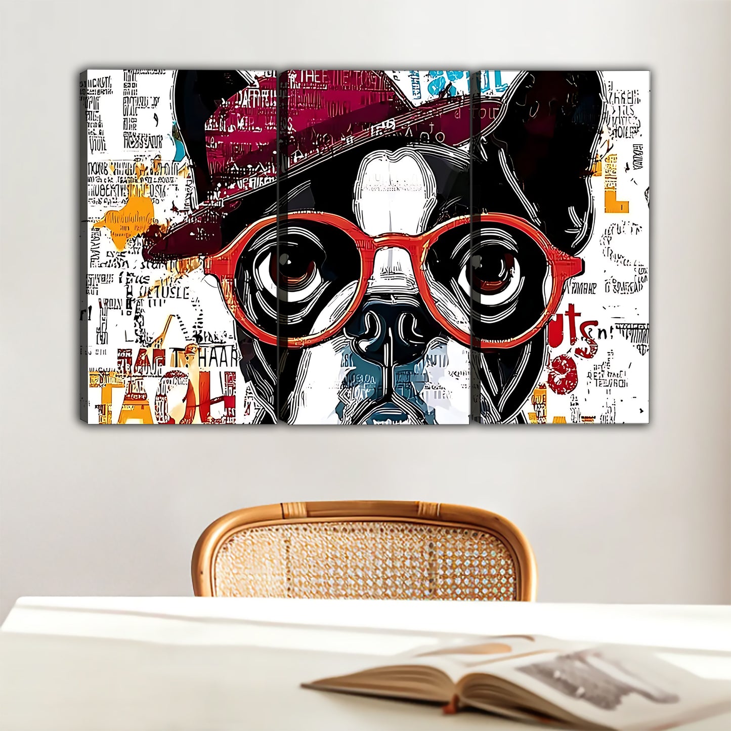 Funny Dog Art - Canvas Wall Art - Abstract Funny Living Room Decor| Liberty Signs #HZ068