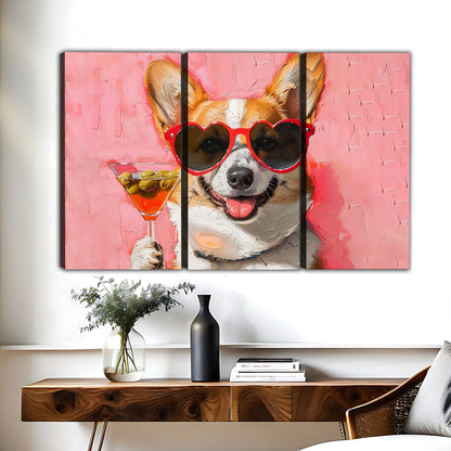 Funny Dog Art - Canvas Wall Art - Abstract Funny Living Room Decor| Liberty Signs #HZ052